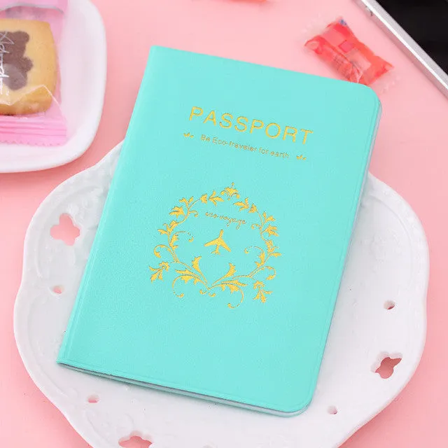 1pc Fashion New Passport Holder Documents Bag Sweet Trojan Travel Passport Cover Card Case Travel Accessories