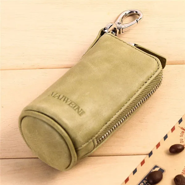 2017 New Women Men's Cowhide Leather Zipper Purse Bag Car Key Wallets Fashion Multifunctional Housekeeper Holders Free Shipping