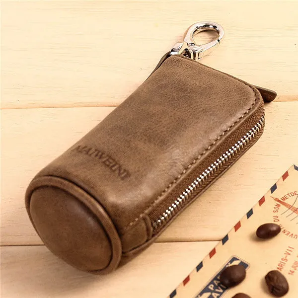 2017 New Women Men's Cowhide Leather Zipper Purse Bag Car Key Wallets Fashion Multifunctional Housekeeper Holders Free Shipping