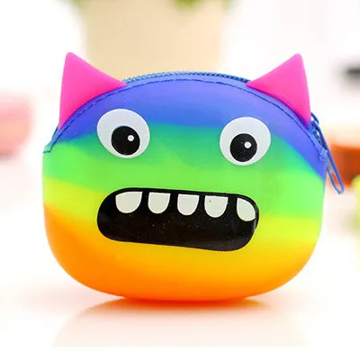 3D Cartoon Animal Candy Colored Girls Coin Bags Women Key Wallets Children Cute Cartoon Mini Coin Purse for Earphone Headphone