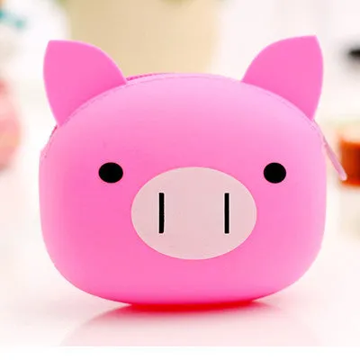 3D Cartoon Animal Candy Colored Girls Coin Bags Women Key Wallets Children Cute Cartoon Mini Coin Purse for Earphone Headphone