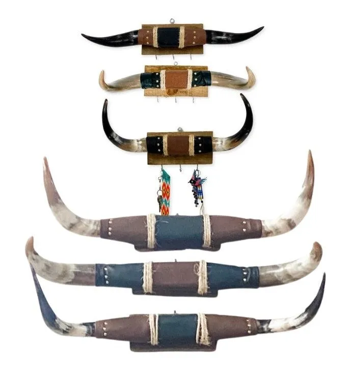 4 PACK Polished Mounted Horns & Key Holder.