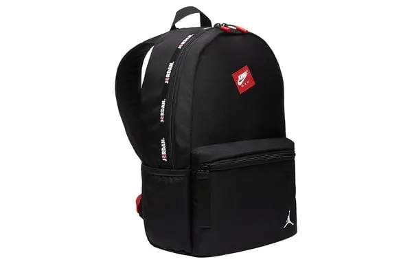 Air Jordan Decorative Zipper School Backpack Unisex Black, black