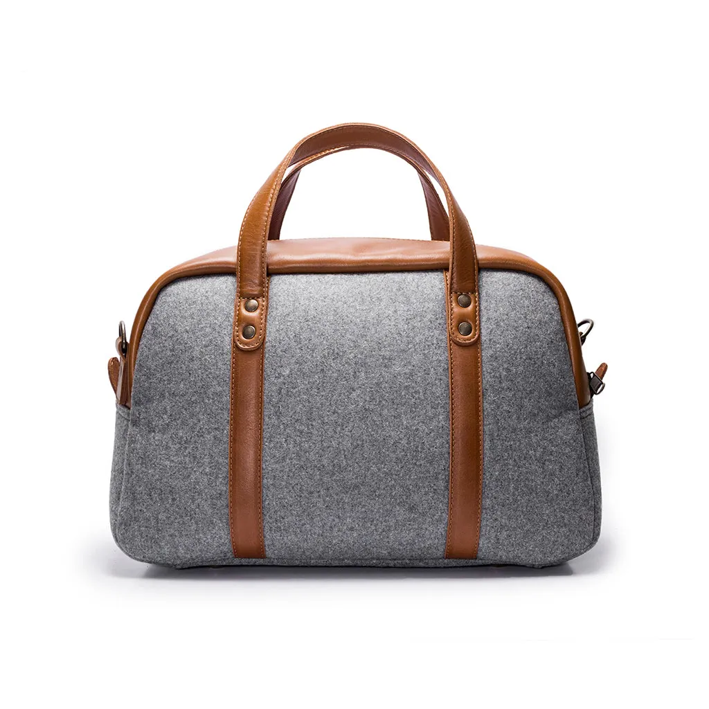 Albatross Weekender - Gray felt | Caramel Leather