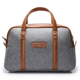 Albatross Weekender - Gray felt | Caramel Leather