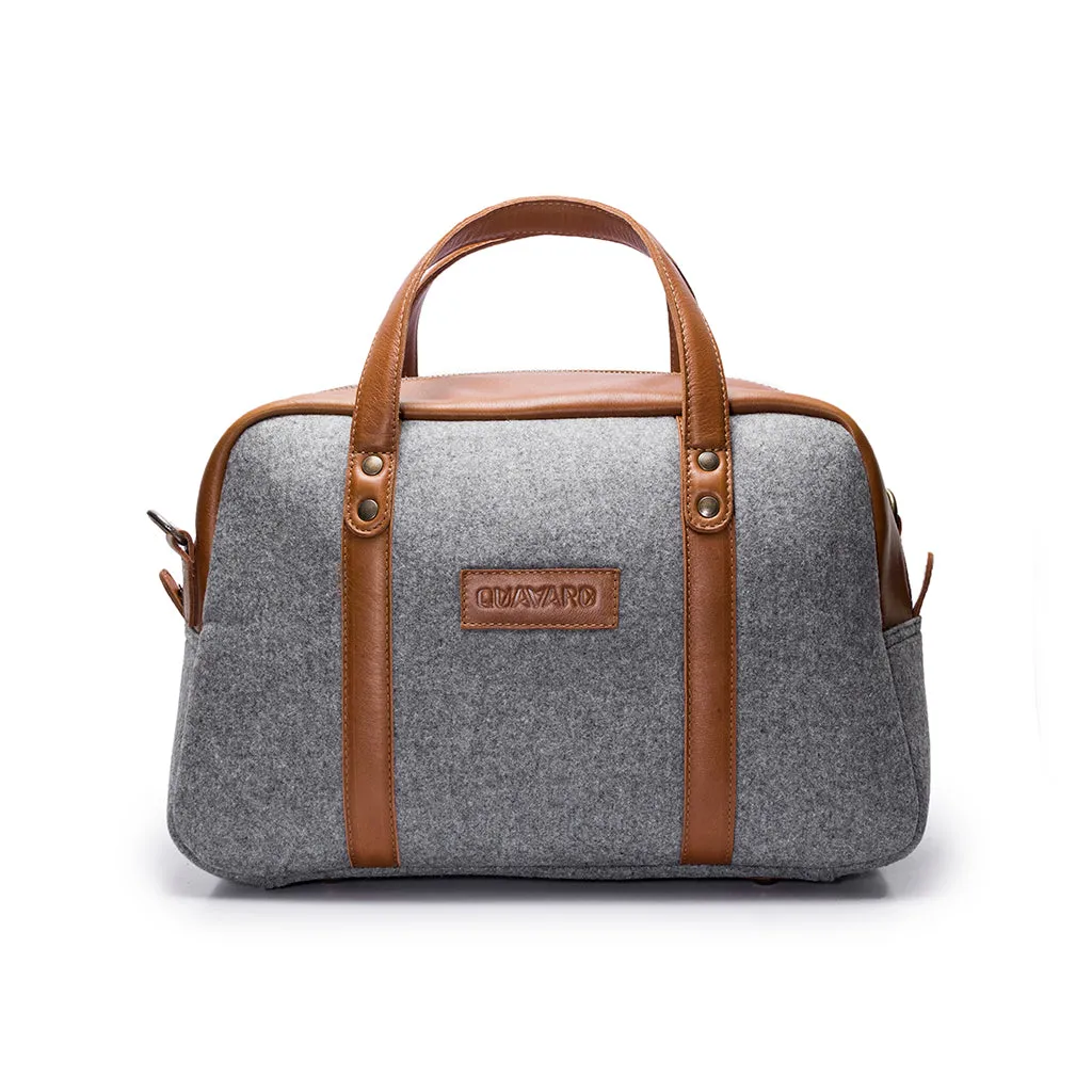 Albatross Weekender - Gray felt | Caramel Leather