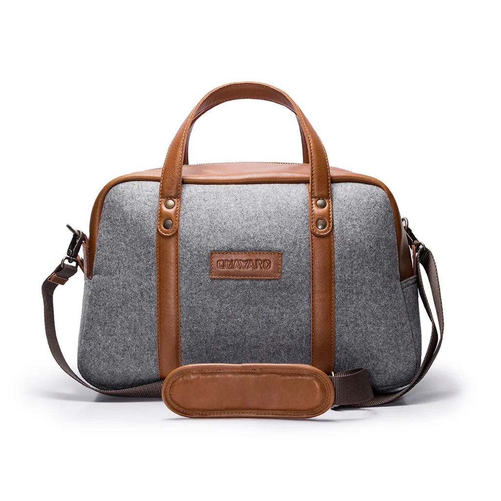 Albatross Weekender - Gray felt | Caramel Leather