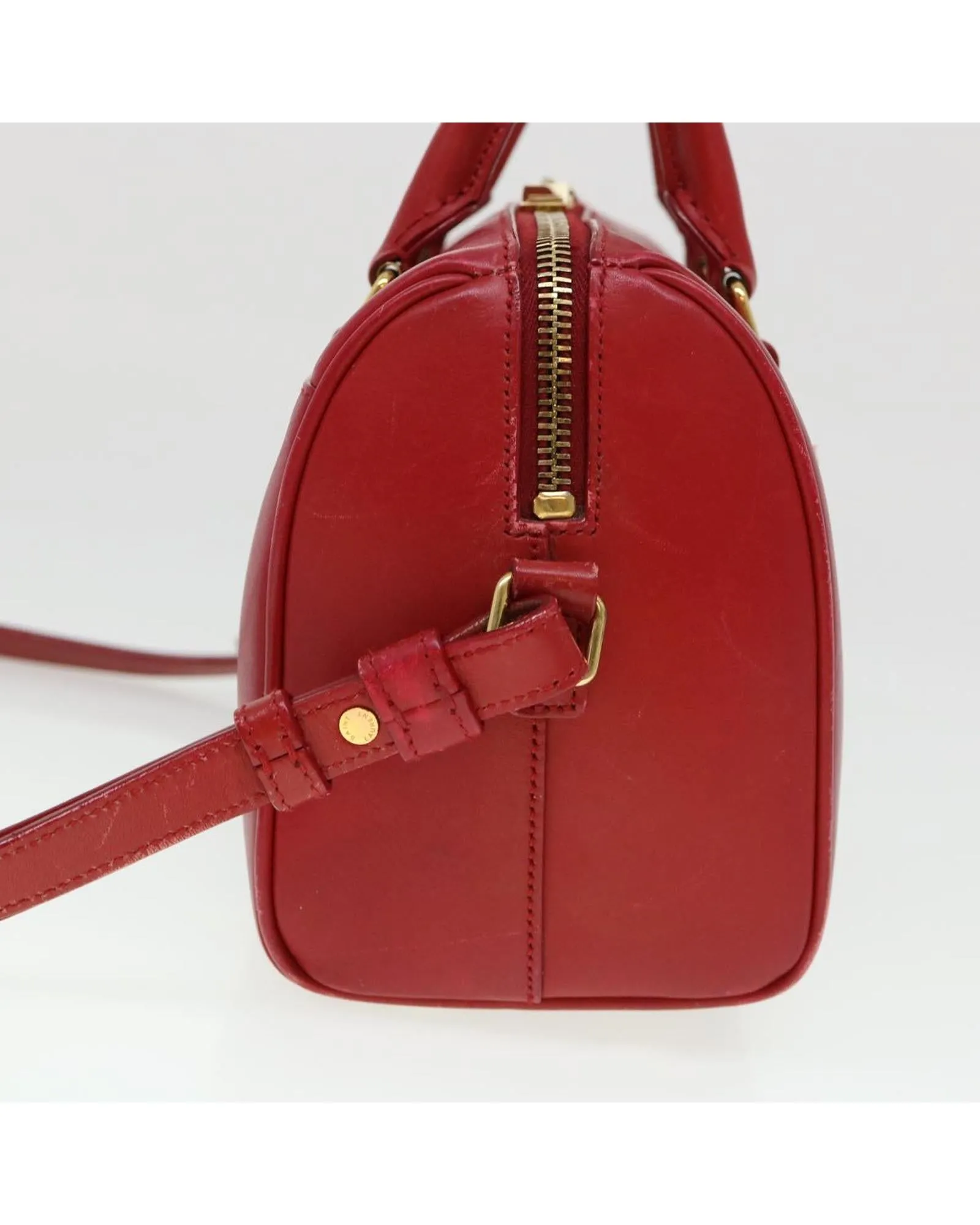 Authentic Red Leather Saint Laurent Shoulder Bag