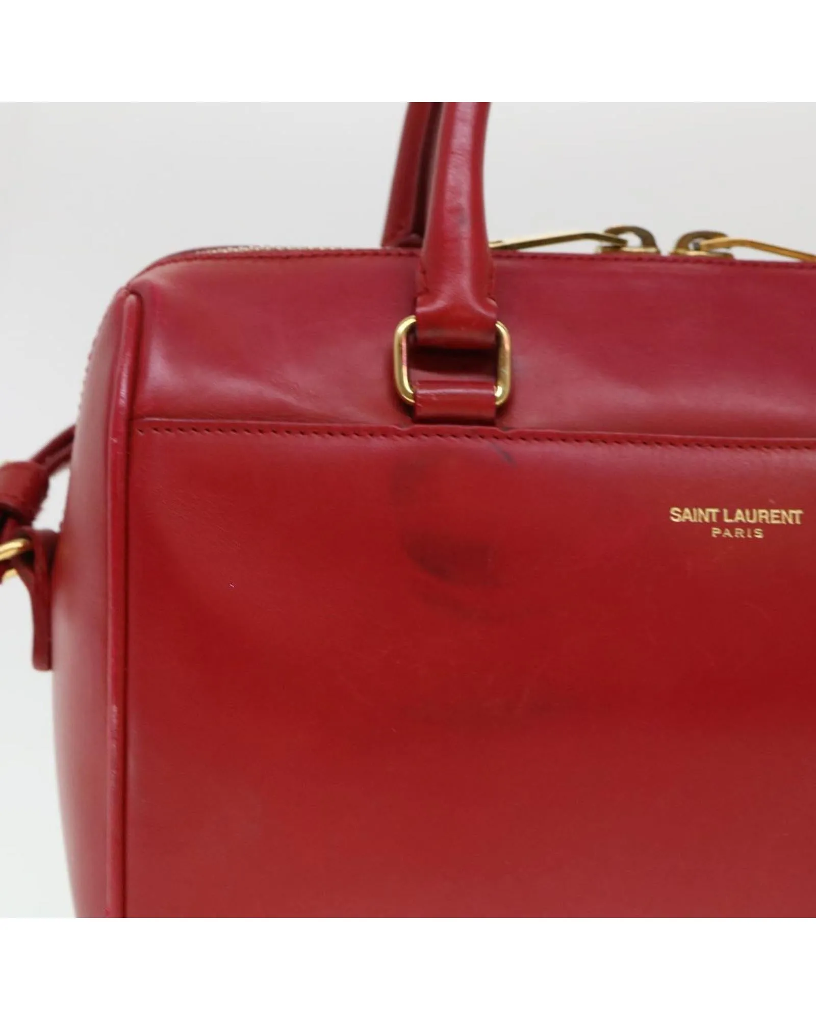 Authentic Red Leather Saint Laurent Shoulder Bag