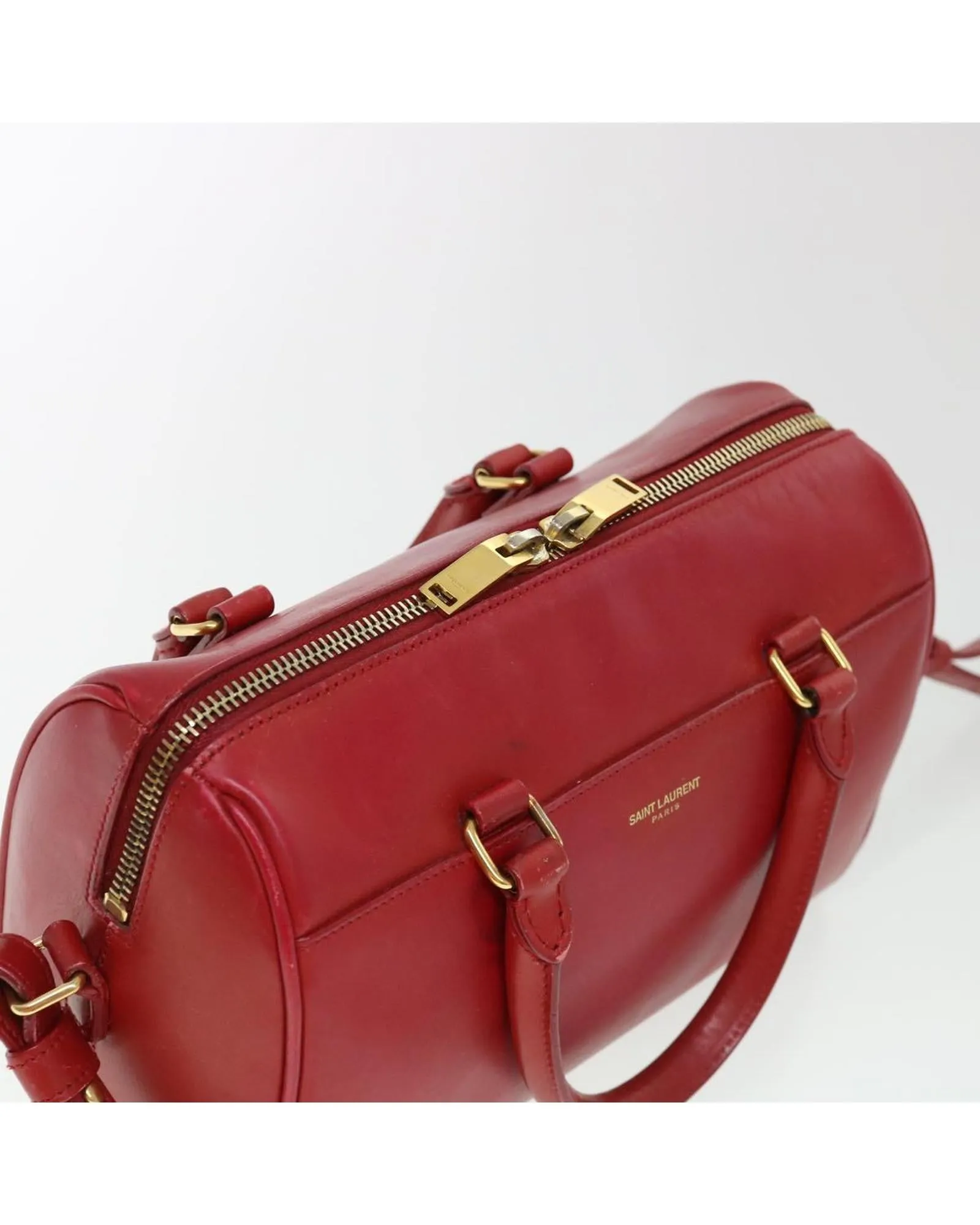 Authentic Red Leather Saint Laurent Shoulder Bag