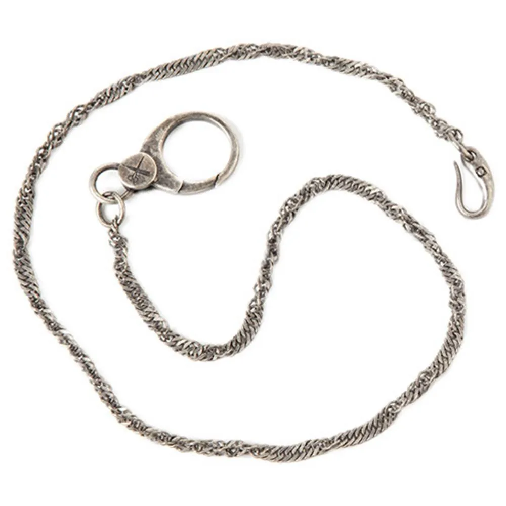 Barber Shop "Braid" Brass Pocket Chain (Antique Silver)