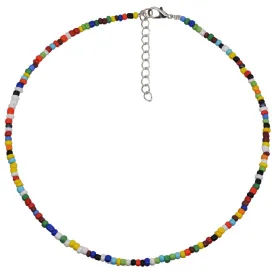 Beachy Polished Seed Enamel Bead Choker Necklace - Multicolor