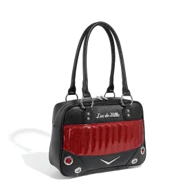 Black and Red Rum Sparkle Hotrod Tote Medium