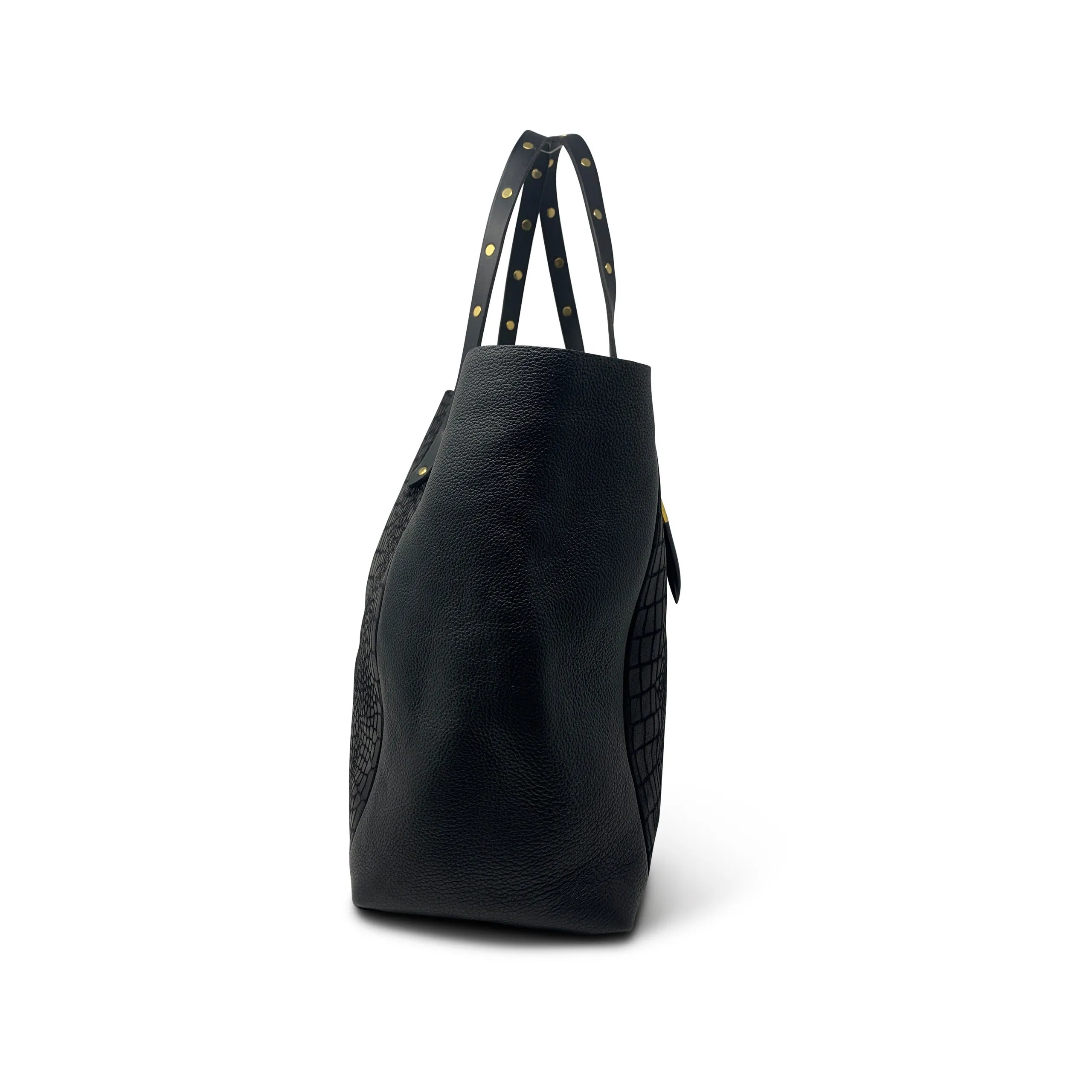 BLACK CROCO TOTE