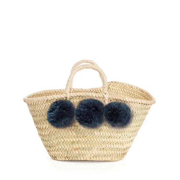 Bohemia Design Mini Pom Pom Basket – Indigo