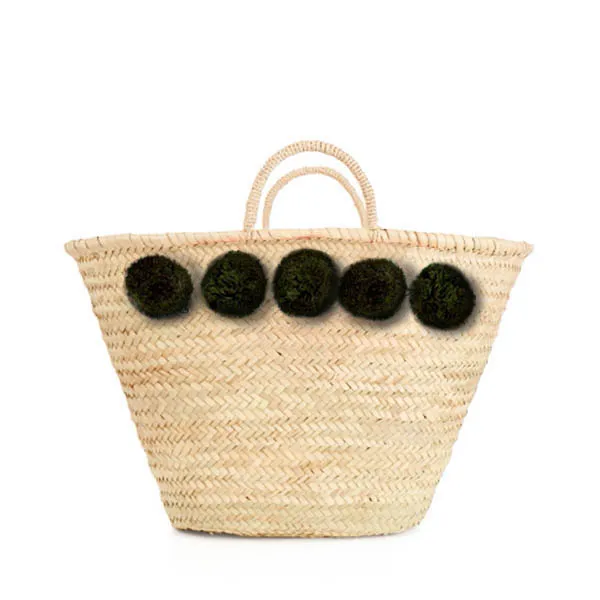 Bohemia Design Pom Pom Basket – Forest Green