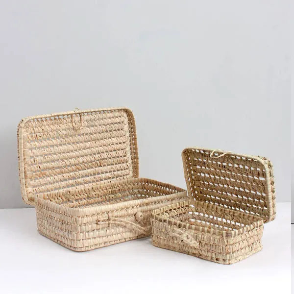 Bohemia Design Woven Palm Leaf Suitcase