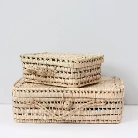 Bohemia Design Woven Palm Leaf Suitcase