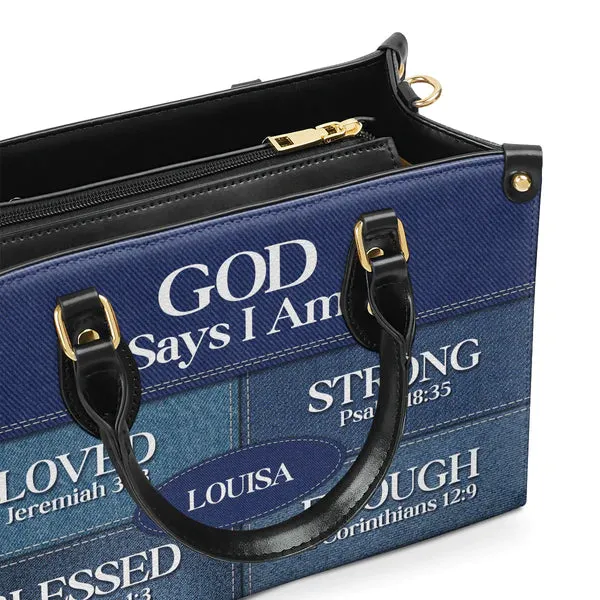 CAB Handbags, God Says I Am Blessed Ephesians 1:3 Leather Bags, Personalized Bags, Gifts for Women, Christmas Gift, CABLTB08290723.