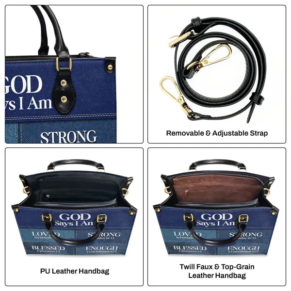 CAB Handbags, God Says I Am Blessed Ephesians 1:3 Leather Bags, Personalized Bags, Gifts for Women, Christmas Gift, CABLTB08290723.