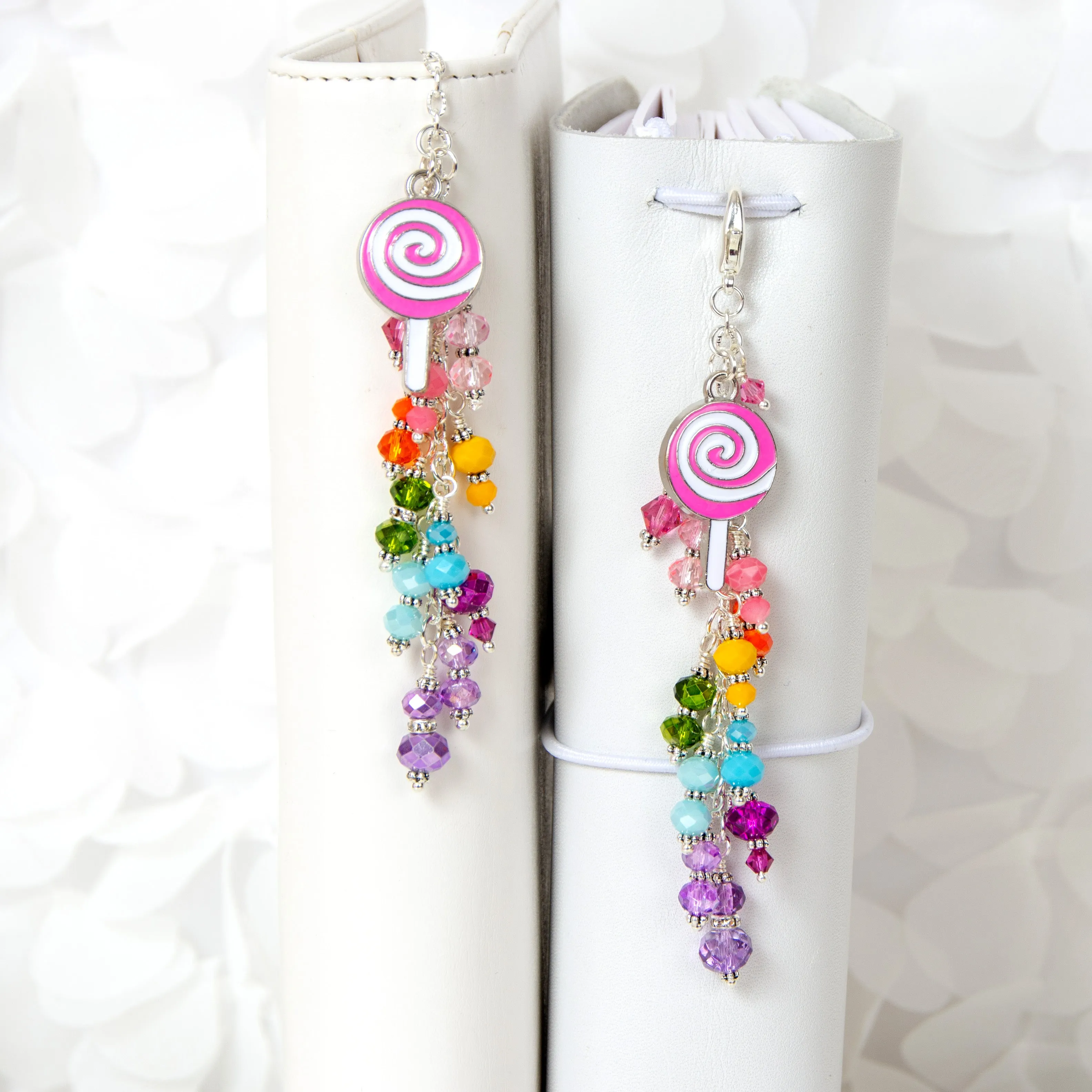 Candy Shop Planner Charm with Rainbow Dangle & Enamel Lollipop