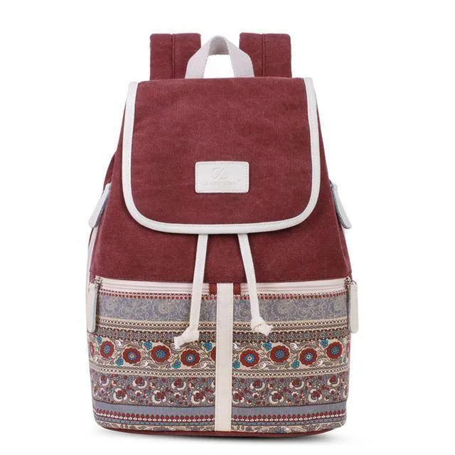 Canvasartisan Top Quality Canvas Women Backpack Casual College Bookbag Female Retro Stylish Daily Travel Laptop Backpacks Bag