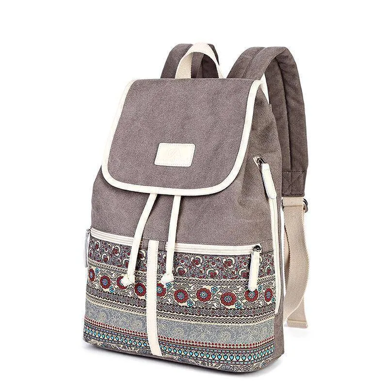 Canvasartisan Top Quality Canvas Women Backpack Casual College Bookbag Female Retro Stylish Daily Travel Laptop Backpacks Bag