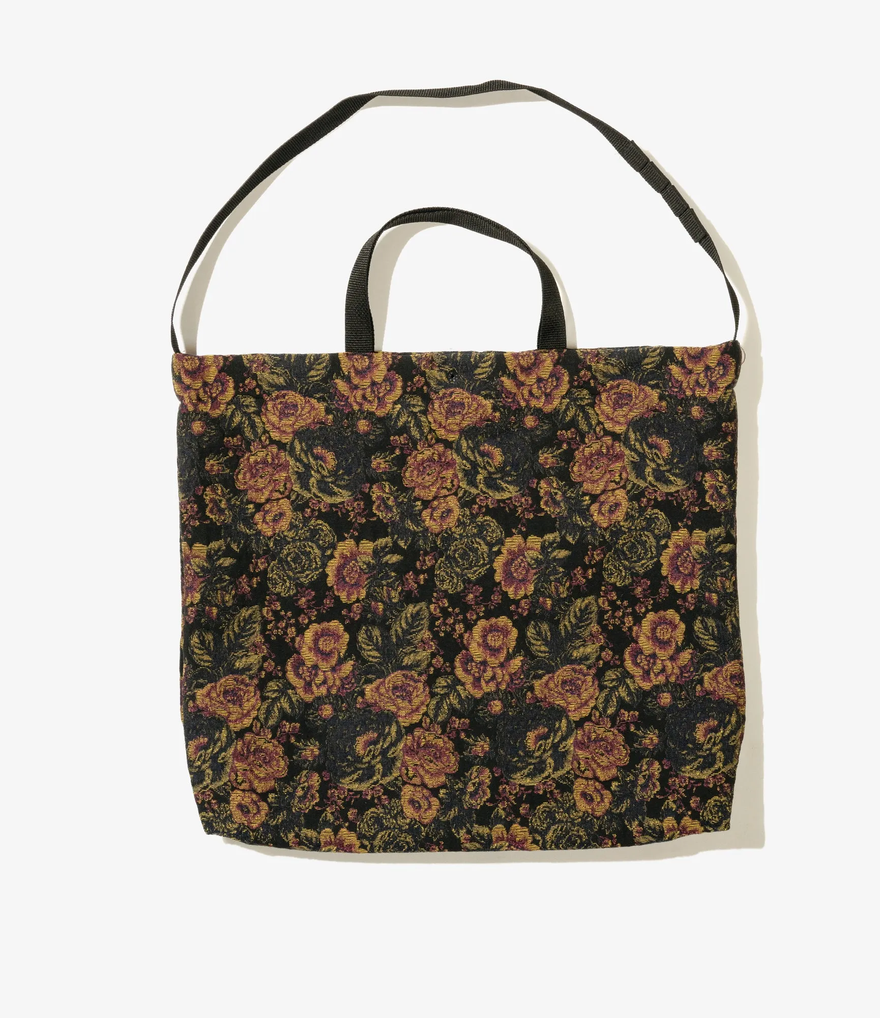 Carry All Tote – Black/Gold Floral Jacquard Poly Cotton