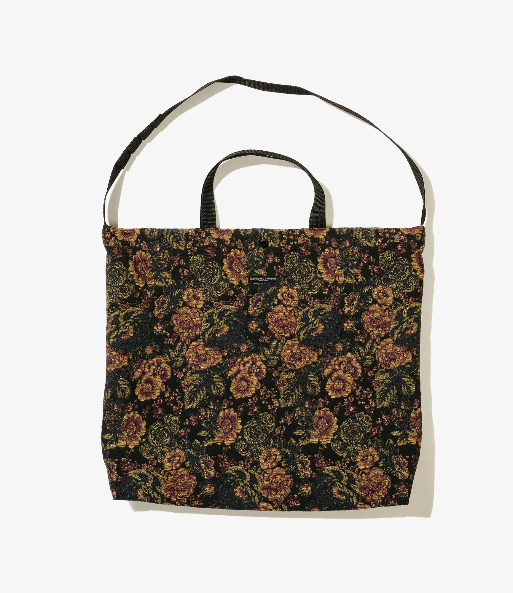 Carry All Tote – Black/Gold Floral Jacquard Poly Cotton