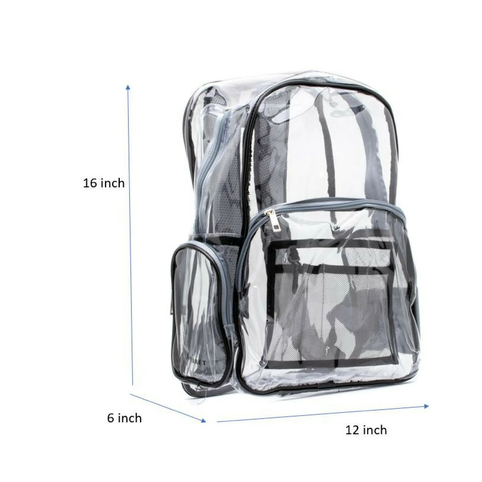 Clear Backpack - Gray and Black