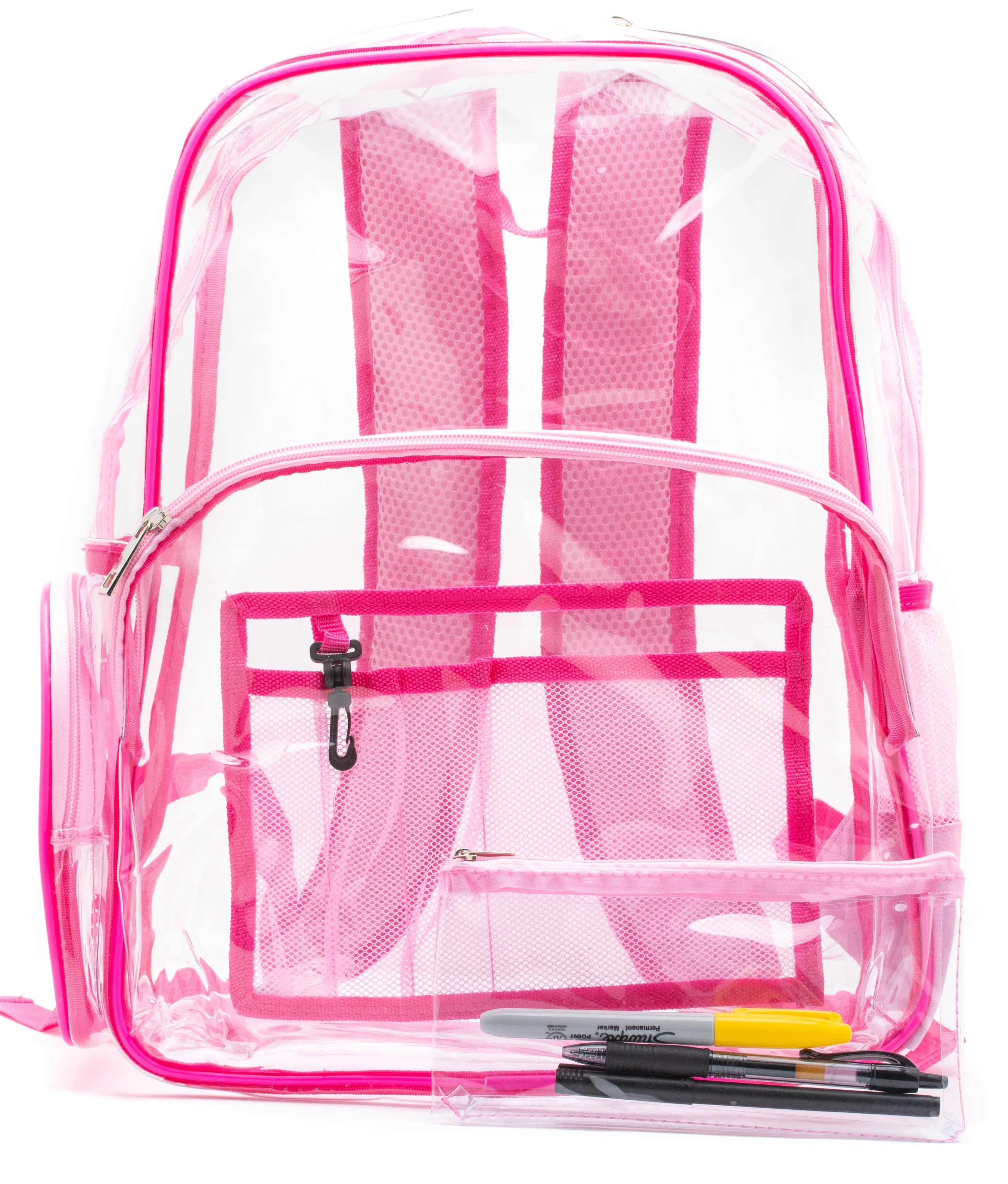 Clear Backpack - Pink and Fuchsia