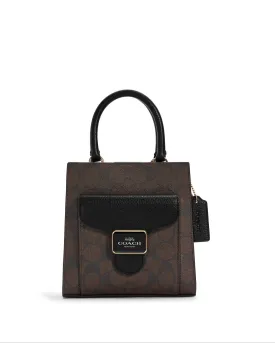 Coach Women's Brown & Black Mini Pepper Crossbody In Signature Canvas