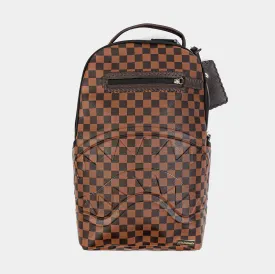 Core Embossed Checkered Mens Backpack (Black/Brown)