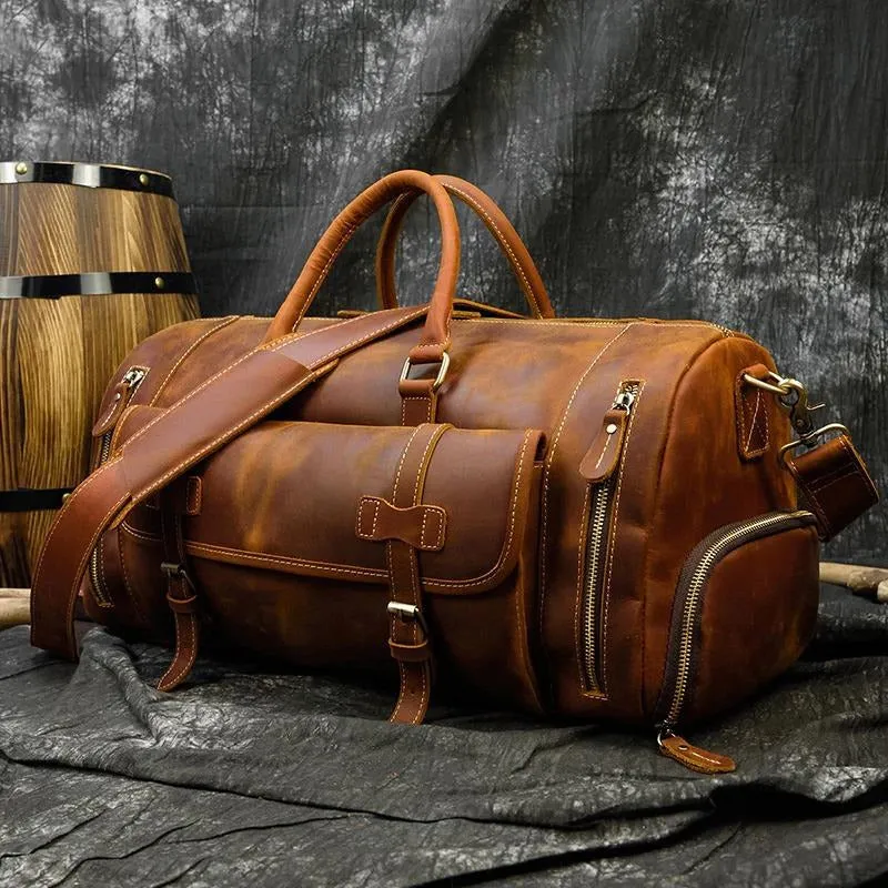 Crazy Horse Buffalo Leather Weekend Bag