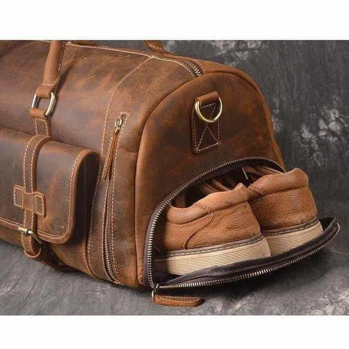 Crazy Horse Buffalo Leather Weekend Bag