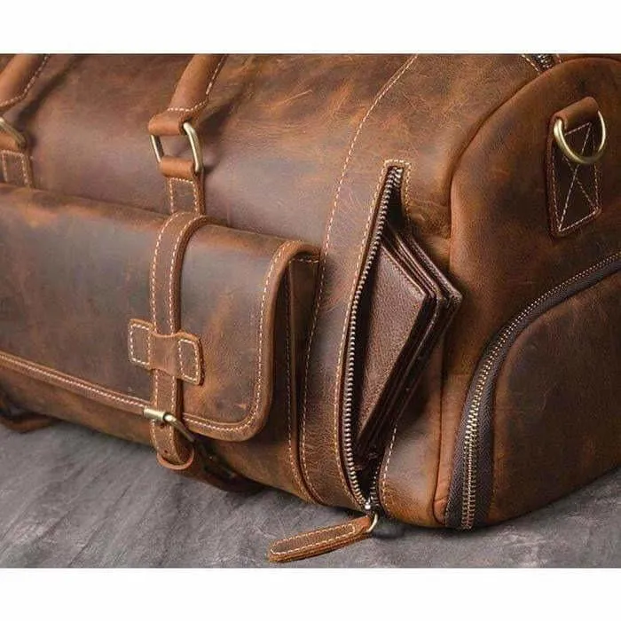 Crazy Horse Buffalo Leather Weekend Bag