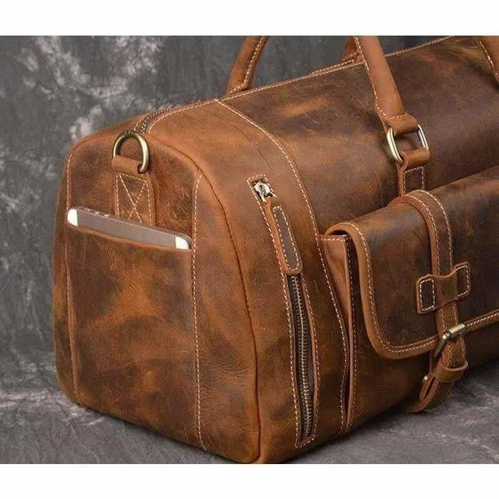 Crazy Horse Buffalo Leather Weekend Bag