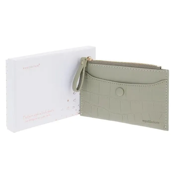 Equilibrium Ladies Patent Credit Card Purses & Holders - Black & Sage Colours Available