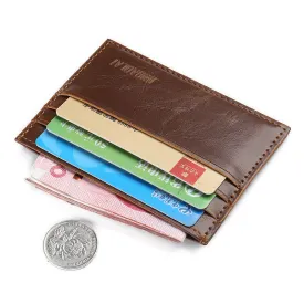 Fashion Vintage Retro Texture Mini ID Holders Business Credit Card Holder PU Leather Slim Bank Case Purse Wallet Free Shipping