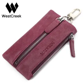 Genuine Leather Car Key Wallets Vintage Key Holder Housekeeper Keys Organizer Keychain Covers Case Bag Pouch With Coin Purse