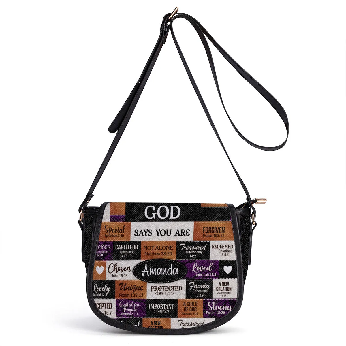 God Says You Are Personalized Leather Saddle Bag - Religious Bags For Women