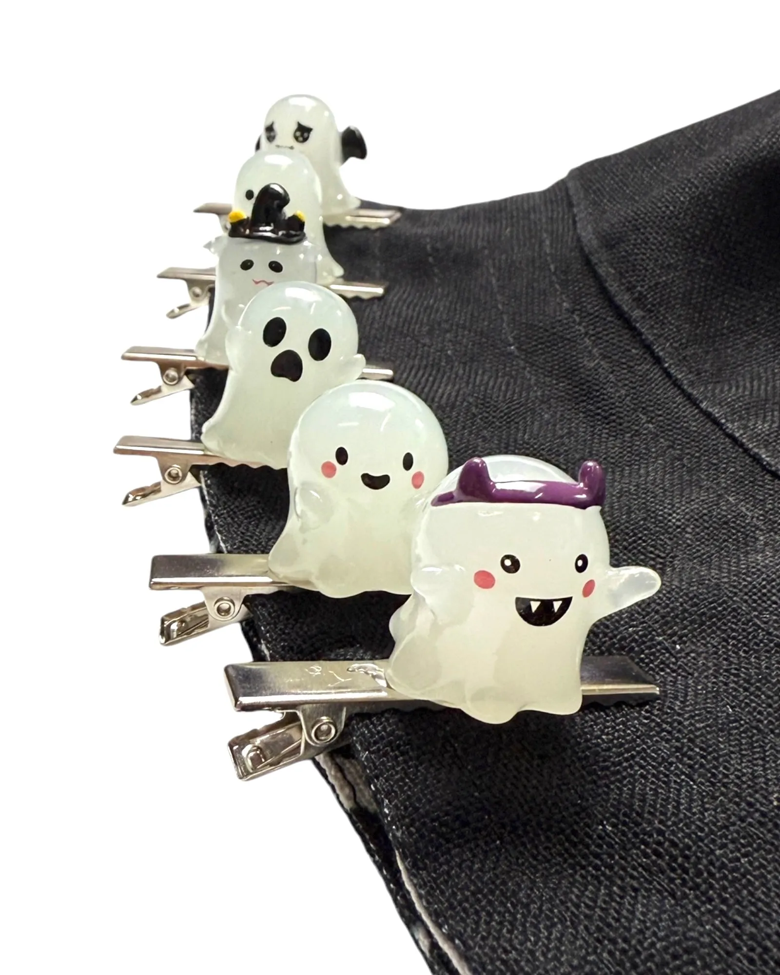 Halloween Glow In The Dark Ghost Clips 6-PC Set