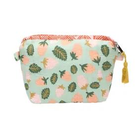 Handker Quilted Zipper Pouch: Suzette Strawberry