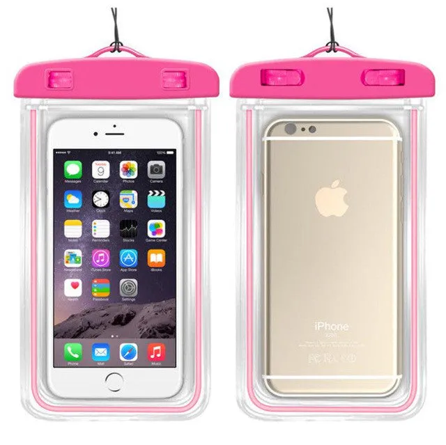 Hot Sale Luminous Glow Waterproof Pouch Bag Pack Dry Case Cover For Your Phone