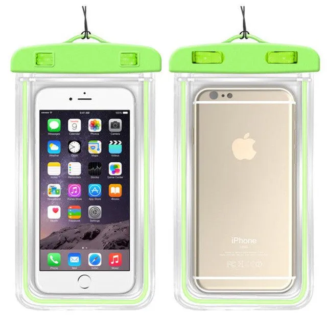 Hot Sale Luminous Glow Waterproof Pouch Bag Pack Dry Case Cover For Your Phone