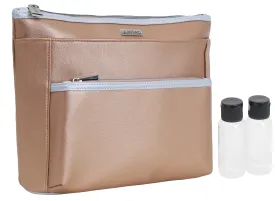 Joan & David Metallic Large Zippered Toiletry Pouch