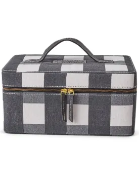 Kip & Co Black & White Gingham Toiletry Case