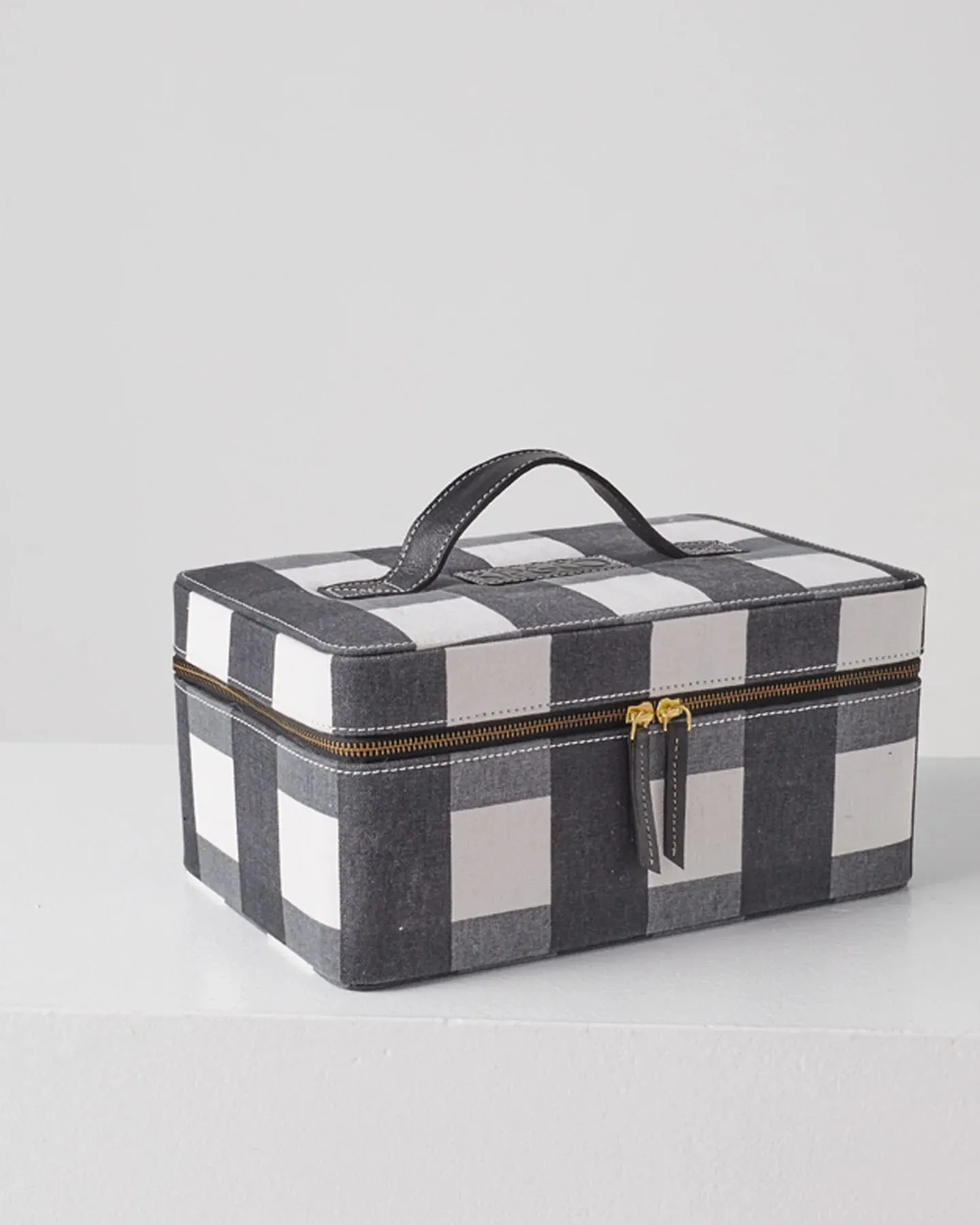 Kip & Co Black & White Gingham Toiletry Case