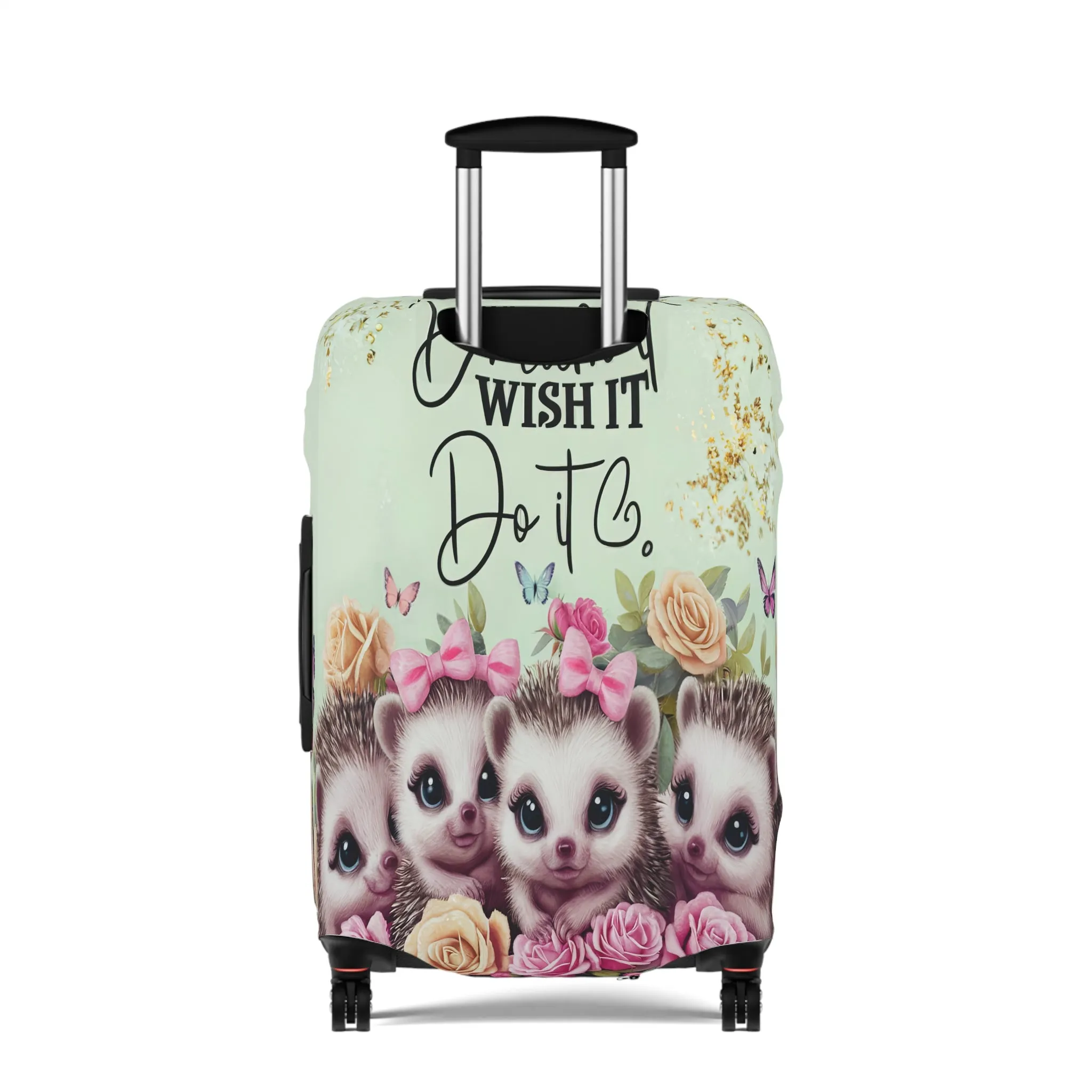 Luggage Cover, Cute Hedgehogs, Dream it, Wish it, Do it, awd-1650