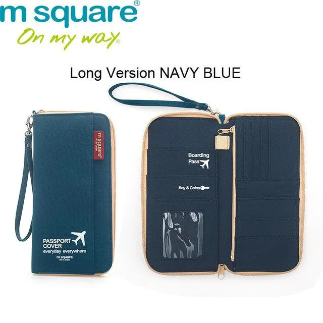 M Square Passport Cover Travel Wallet Document Passport Holder Organizer Cover on The Passport Women Business Card Holder ID